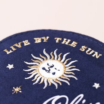 Personalised Celestial Embroidered Oval Jewellery Case, 5 of 6