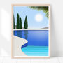 Morning Swim Swimming Pool Art Print, thumbnail 1 of 5