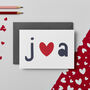 Personalised Love Heart Initials Card, thumbnail 1 of 7