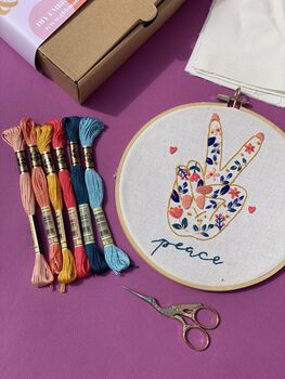 Peace Embroidery Kit, 2 of 6