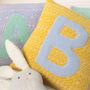 Handmade Nursery Personalised Letter Cushion Soft Wool, thumbnail 4 of 12