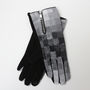 Merino Wool Gloves In Check With Zip Detail, thumbnail 8 of 12