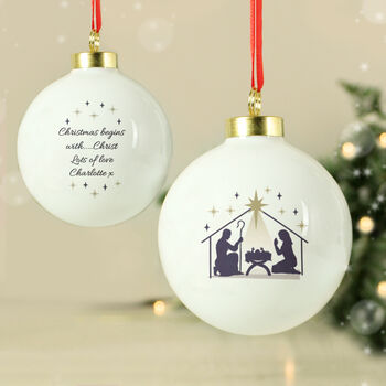 Personalised Nativity Bauble – Christmas Tree Decorations, 3 of 4