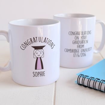 Personalised Girl's Graduation Congratulation Mug, 2 of 4