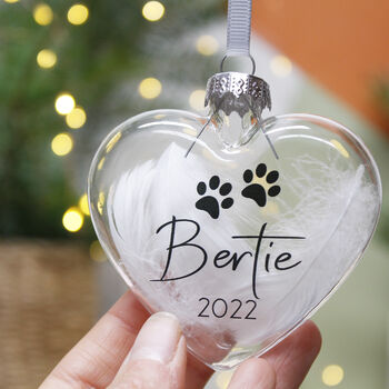 Pet Memory Feather Glass Bauble, 2 of 7