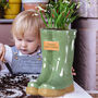 Personalised Large Green Welly Boots Planter, thumbnail 3 of 8
