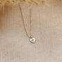 Tiny Heart Personalised Initial Necklace Silver Or Gold, thumbnail 2 of 7