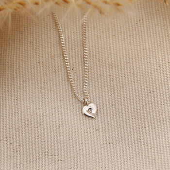 Tiny Heart Personalised Initial Necklace Silver Or Gold, 2 of 7