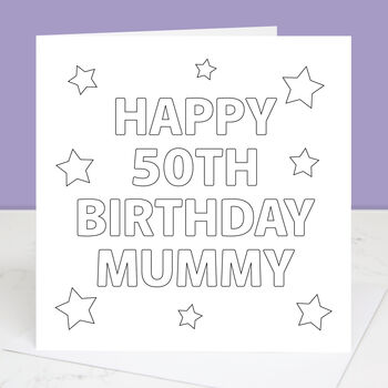 Colour In Personalised Mummy Birthday Card, 5 of 5