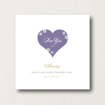 Personalised 'Mummy' Love Heart Mother's Day Card, 2 of 2