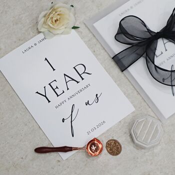 Happy 1st Anniversary Card One Year Anniversary Gift For Couple Paper Anniversary, 5 of 9