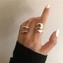 Chunky Silver Plated Adjustable Wrap Ring, thumbnail 5 of 6