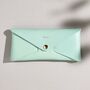 Personalised Mint Green Leather Envelope Purse, thumbnail 3 of 4