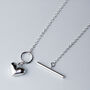 Sterling Silver Heart Toggle Pendant Necklace, thumbnail 3 of 5