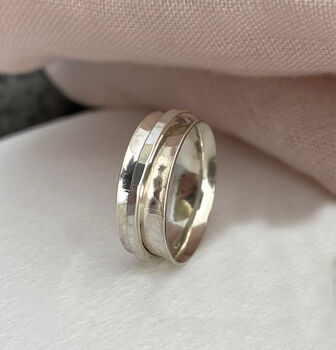 Hammered Silver Spinner Ring, 3 of 4