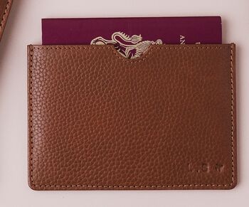 Personalised Pebble Grain Leather Passport Sleeve Christmas Gift For Him Or Her, 2 of 8