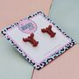 Red Lobster Glitter Resin Studs, thumbnail 2 of 4