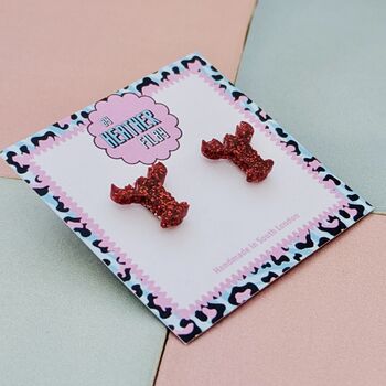 Red Lobster Glitter Resin Studs, 2 of 4