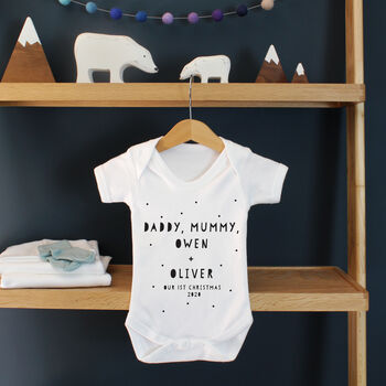 Mummy /Daddy + Name Personalised Baby Grow, 6 of 12