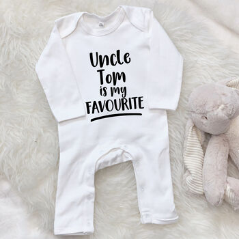 My Uncle Is My Favourite Personalised Babygrow, 9 of 10