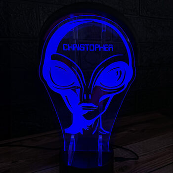 Personalised Alien Neon Light Up Gaming Headphone Stand, 5 of 5