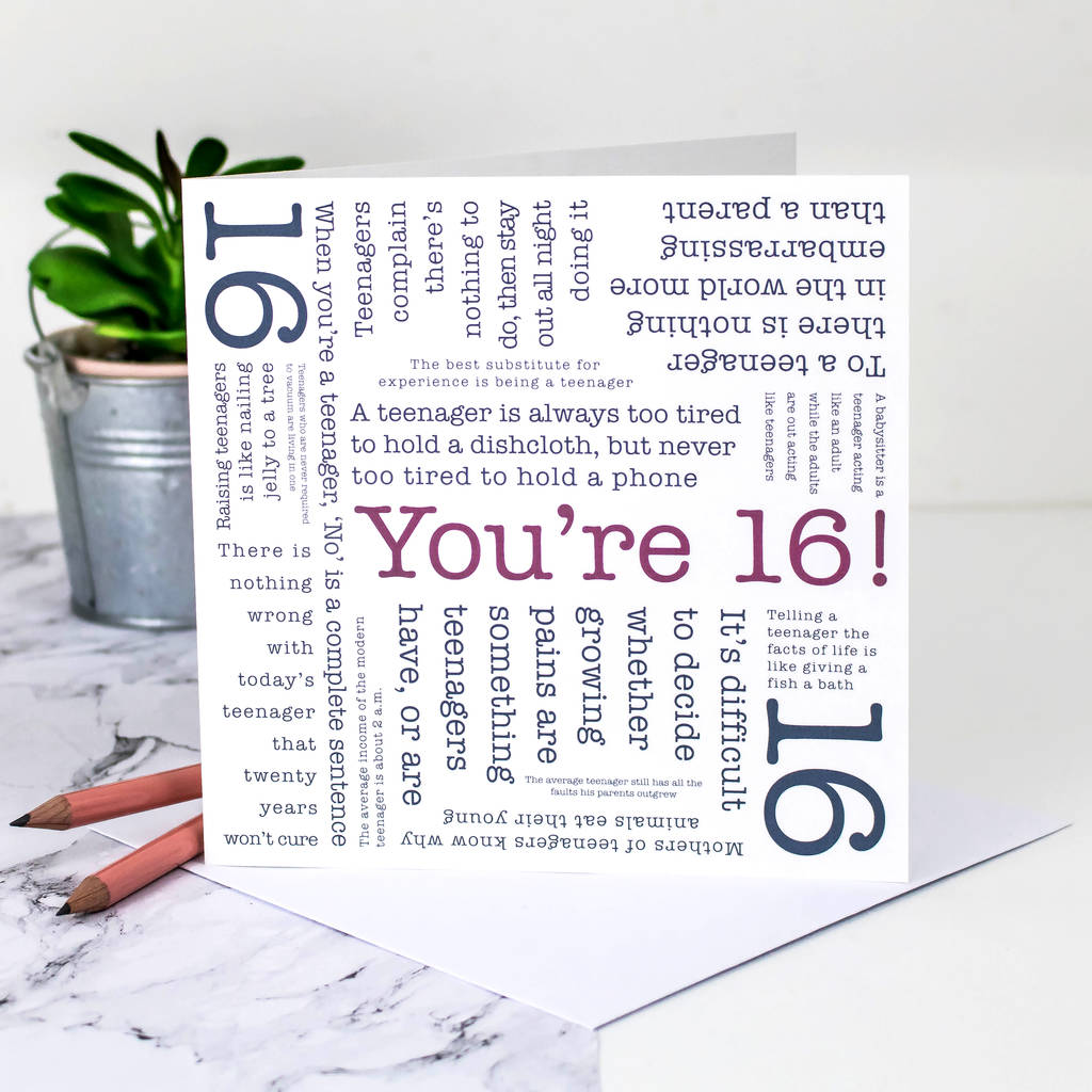 16th Birthday Card Funny Teenager Quotes, 1 of 7