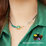 Green Evil Eye Essential Oil Diffuser Necklace, thumbnail 6 of 10