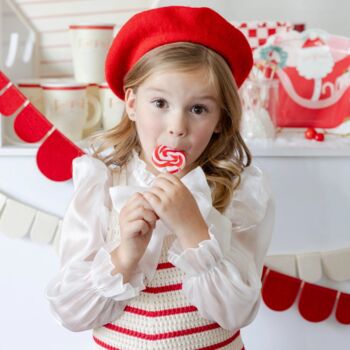 Red And Cream Scalloped Felt Christmas Banner Set, 2 of 5