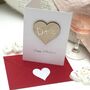 True Love Wooden Heart Personalised Valentine Card, thumbnail 3 of 4