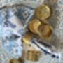 Set Of Six Table Napkin Rings Silver, Antique Gold, thumbnail 6 of 11