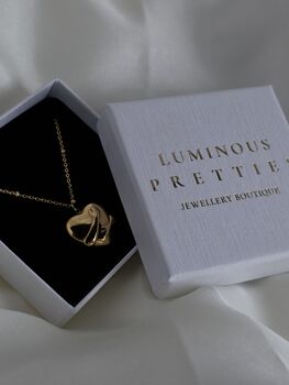 Hug Heart 18 K Gold Plated Pendant Necklace, 9 of 12
