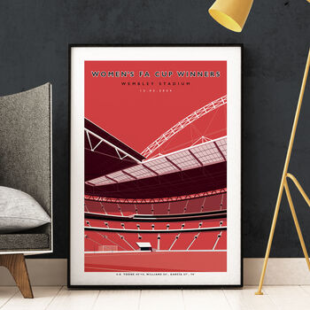 Manchester United Women Fa Cup Wembley Poster, 3 of 7