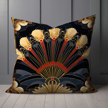 Deco Elegance In Red Art Deco Cushions Design Three, 5 of 7