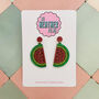 Watermelon Glittery Earrings, thumbnail 1 of 4