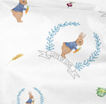 Christening Blue Rabbit Wrapping Paper Roll Or Folded, 2 of 2