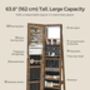Six LED Mirror Jewellery Cabinet 360° Swivel Storage, thumbnail 5 of 7