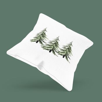 Fir Tree Cushion – Cream Linen Or White Velvet Two Sizes, 5 of 6