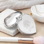 Custom Silver Plated Birth Flower Heart Compact Mirror, thumbnail 3 of 12