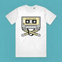 Music Cassette Tape Skull Design Adult Men's T Shirt, thumbnail 6 of 8