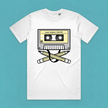 Music Cassette Tape Skull Design Adult Men's T Shirt, 6 of 8