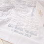 Toffee Moon White Block Knitted Christening Blanket, thumbnail 2 of 12
