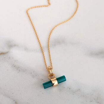 The T Bar Green Onyx Necklace, 3 of 10
