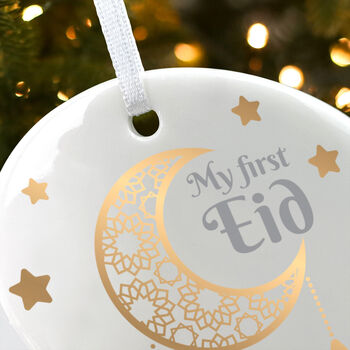 Personalised My First Eid Ceramic Decoration + Gift Box, 2 of 4