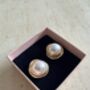 Pearl Gold Stud Earrings, thumbnail 5 of 5