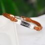 Personalised Men's Leather Cord And Bar Bracelet, thumbnail 1 of 9