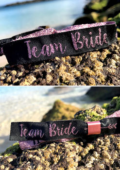Team Bride Rose Gold Hen Party Wristbands, 4 of 5