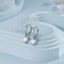 Sterling Silver Delicate Opal Heart Huggie Hoop Earrings, thumbnail 1 of 11