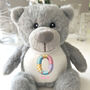 Personalised Patchwork Alphabet New Baby Teddy Bear, thumbnail 4 of 6