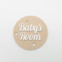 Baby’s Room Door Sign – Beige Round Plaque, thumbnail 1 of 4