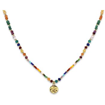 Multi Coloured Gold Plated Bead Necklace, 2 of 5